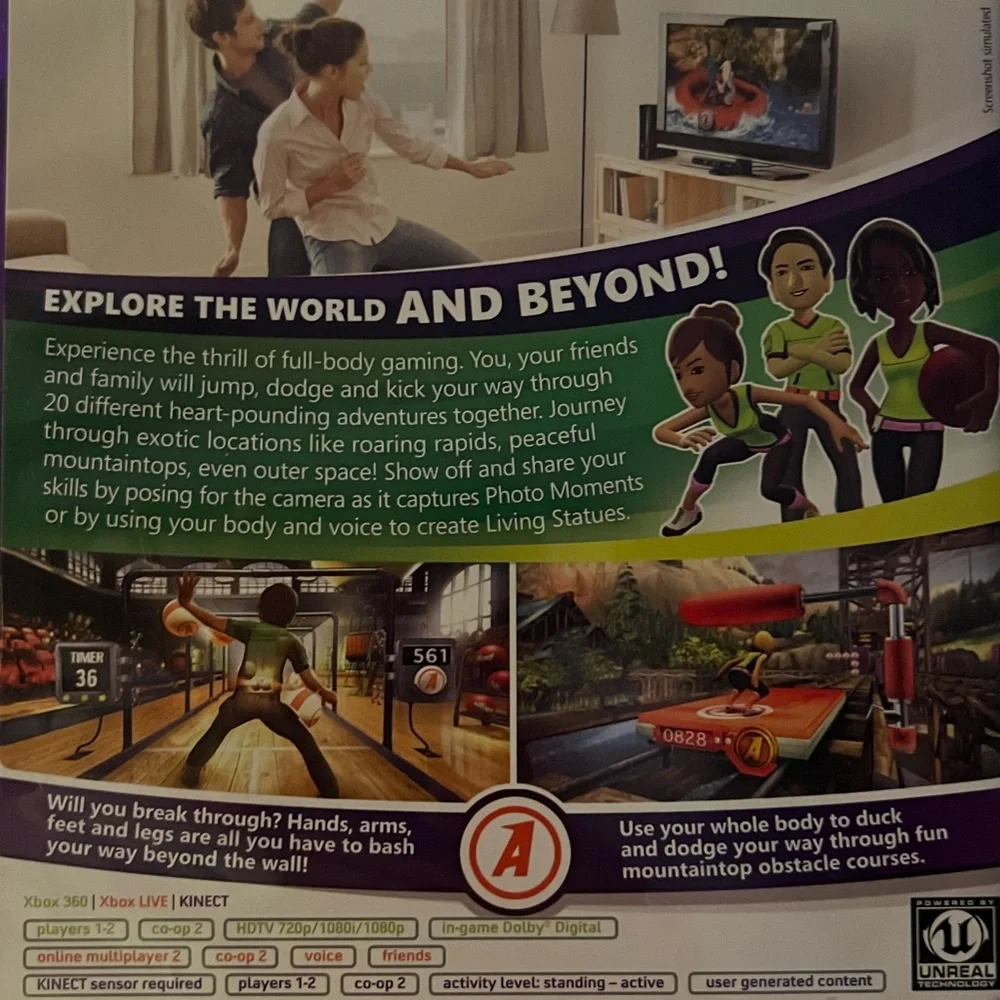 Kinect Adventures Microsoft XBOX 360 Game family video game